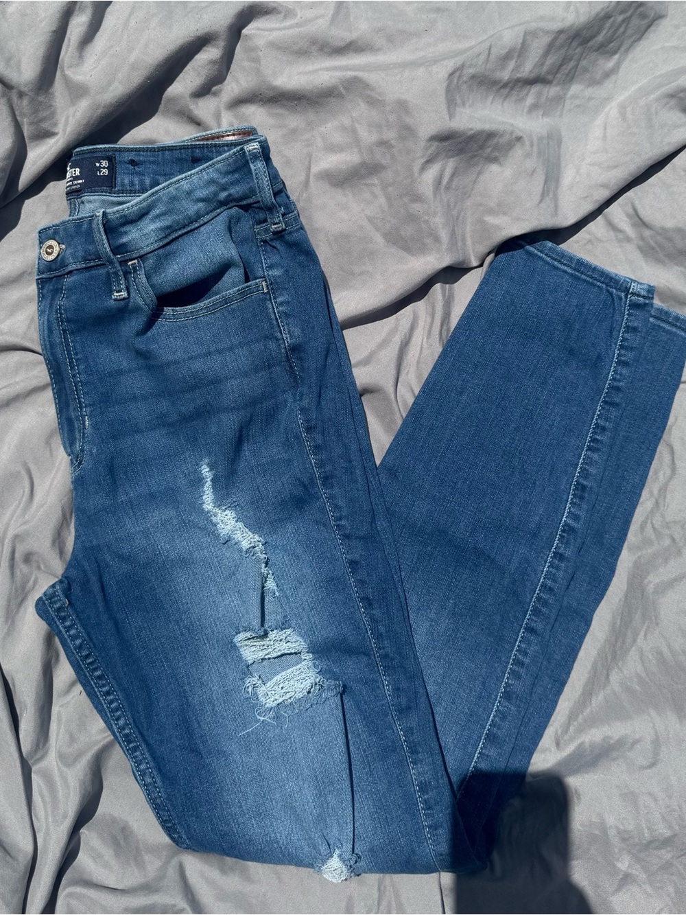Hollister Blue Skinny Distressed Women's Jeans
